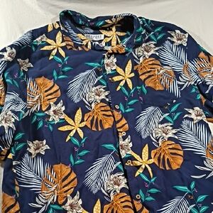 Bespoke Navy Floral Button-Up Shirt